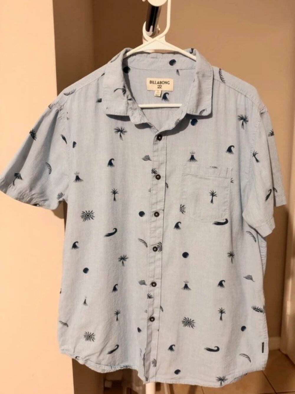 Billabong Surf Print Shirt Men's S (R-041)